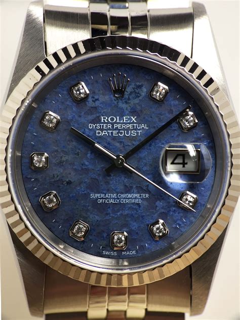 rolex datejust sodalite|Rolex diamond watch.